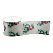 Holly in de sneeuw satijnen lint (Spoel)