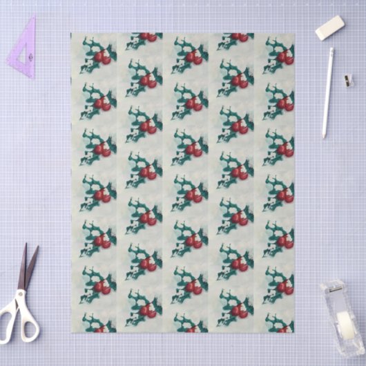 Holly in de sneeuw tissuepapier (Craft)