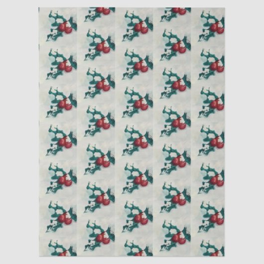 Holly in de sneeuw tissuepapier (Voorkant)