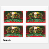 Holly in Kerstmis decoraties modern Rechthoekige Sticker (Vel)