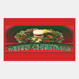 Holly in Kerstmis decoraties modern Rechthoekige Sticker