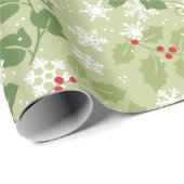 Holly Ivy Snow-kerstinpakpapier Cadeaupapier (Rol Hoek)