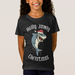 Holly Jawly Kerstmis Funny Santa Shark Xmas Shark T-shirt