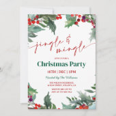 Holly Jingle en Mingle Kerstfeest Kaart (Voorkant)
