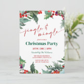Holly Jingle en Mingle Kerstfeest Kaart (Staand voorkant)