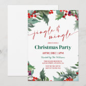 Holly Jingle en Mingle Kerstfeest Kaart (Voorkant / Achterkant)