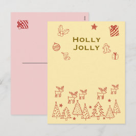 『Holly Jolly』トナカイのかわいいクリスマスカード♡ Feestdagenkaart