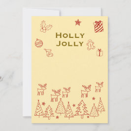 『Holly Jolly』トナカイのかわいいクリスマスカード♡ Feestdagenkaart