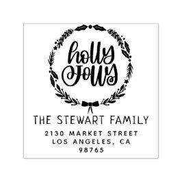 Holly Jolly Achternaam Retouradres Zelfinktende Stempel