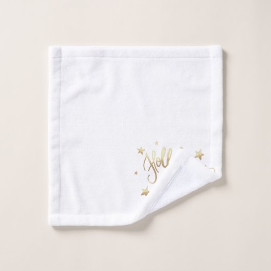 Holly Jolly AF | Glanzend Goud Faux Folie Script Bad Handdoek (Wasdoekje)