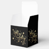 Holly Jolly AF | Glanzend Goud Faux Folie Script Bedankdoosjes (Geopend)