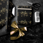 Holly Jolly AF | Glanzend Goud Faux Folie Script Cadeaupapier