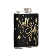 Holly Jolly AF | Glanzend Goud Faux Folie Script Heupfles (Rechts)