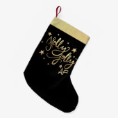 Holly Jolly AF | Glanzend Goud Faux Folie Script Kleine Kerstsok (Voorkant (Hangend))