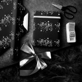 Holly Jolly AF | Glanzend Silver Faux Folie Script Cadeaupapier