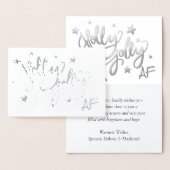 Holly Jolly AF | Glanzend Silver Faux Folie Script Folie Kaarten (Display)