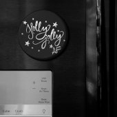 Holly Jolly AF | Glanzend Silver Faux Folie Script Magneet