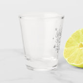 Holly Jolly AF | Glanzend Silver Faux Folie Script Shot Glas (Links)