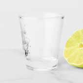 Holly Jolly AF | Glanzend Silver Faux Folie Script Shot Glas (Rechts)