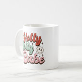 Holly Jolly Babe Groovy Kerstmis Koffiemok (Voorkant links)