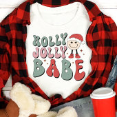 Holly Jolly Babe Retro Grappig Kerstfeest Tri-Blend Shirt