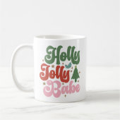 Holly Jolly Babe Retro Groovy Kerst Feestdagen Koffiemok (Links)