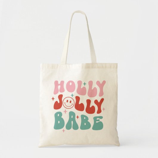 Holly Jolly Babe Retro Kerstmis Tote Bag (Voorkant)