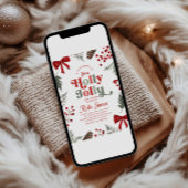 Holly Jolly Baby Shower Invitation Kaart