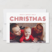 Holly Jolly Baby's eerste kerstfoto Feestdagenkaart (Voorkant)