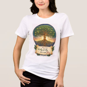 Holly Jolly Boom des Levens Festieve Grafische Dam Tri-Blend Shirt