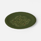 Holly Jolly Borden voor kerstpapier Papieren Bordje (Gekanteld)