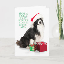Holly Jolly Border Collie Kerstmis met cadeaus