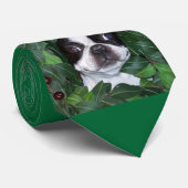 Holly Jolly Boston Terrier Stropdas voor Kerstmis (Opgerold)