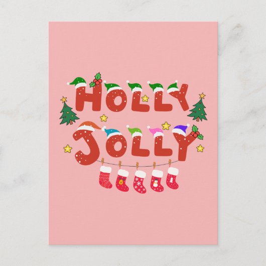 Holly Jolly Briefkaart (Voorkant)