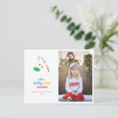 Holly Jolly Bright Candy Cane Kerstfoto Feestdagenkaart (Staand voorkant)