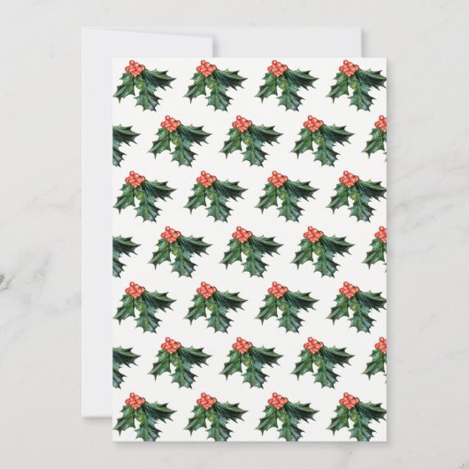 Holly Jolly -busuitnodiging voor kerstfeest Kaart (Achterkant)