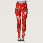 Holly Jolly Candy Cane Cristmas Leggings (Voorkant)