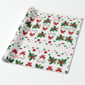 Holly Jolly Candy Cane Hearts Cadeaupapier (Uitgerold)