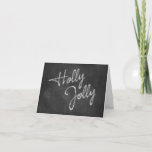 Holly Jolly Chalkboard Holiday Card Feestdagen Kaart<br><div class="desc">Holly Jolly in sparkles versiert deze bordvakantiekaart.</div>