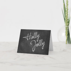 Holly Jolly Chalkboard Holiday Card Feestdagen Kaart