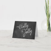 Holly Jolly Chalkboard Holiday Card Feestdagen Kaart (Voorkant)