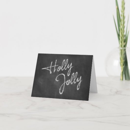 Holly Jolly Chalkboard Holiday Card Feestdagen Kaart (Voorkant)