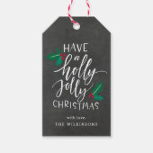 Holly Jolly | Chalkboardfeestdag Cadeaulabel (Voorkant)