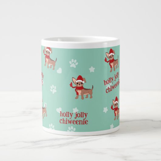 holly jolly Chiweenie Grote Koffiekop (Voorkant)