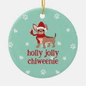 holly jolly Chiweenie Keramisch Ornament (Voorkant)