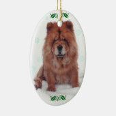 Holly Jolly Chow Kerstkerst Keramisch Ornament (Rechts)