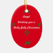 Holly Jolly Chow Kerstkerst Keramisch Ornament (Achterkant)