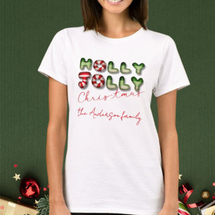 Holly Jolly Christmas 3D optic matching familie T-shirt