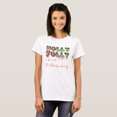 Holly Jolly Christmas 3D optic matching familie T-shirt (Voorkant volledig)