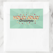 Holly Jolly Christmas  3d tekst Rechthoekige Sticker (Tas)